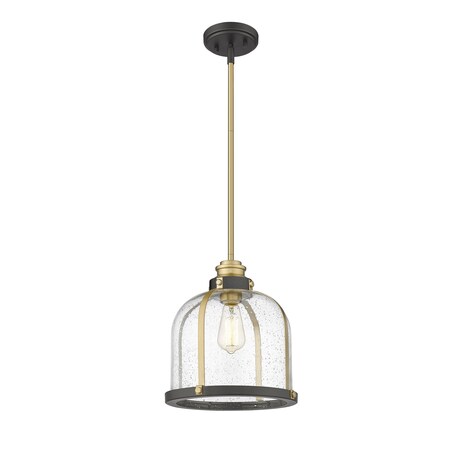 Z-Lite Burren 1 Light Pendant, Bronze + Brass And Clear Seedy 337P12BRZ+HB